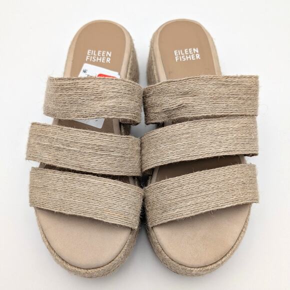 Eileen Fisher Mayla Jute Wedge Espadrille Sandal Women's Natural Size US6.5 EU37 - Picture 3 of 11